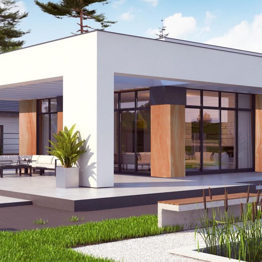 Дом с плоской крышей 160кв