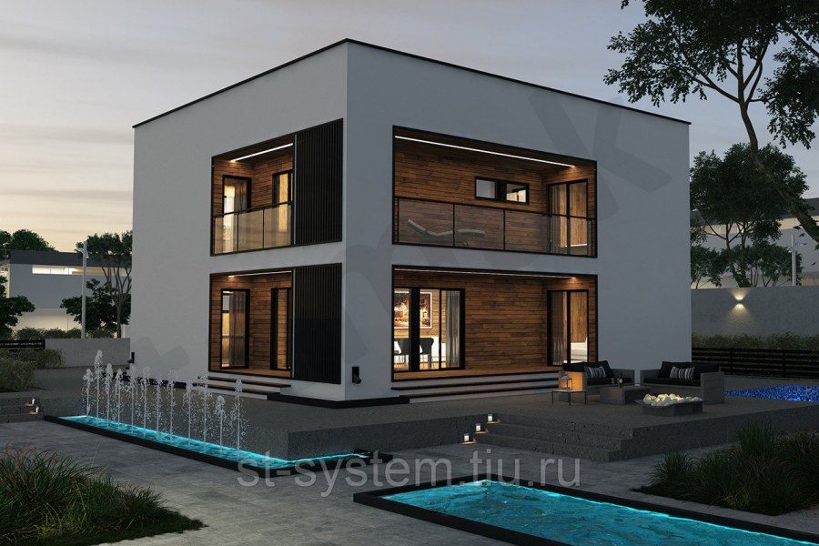 Дом с плоской крышей 160кв