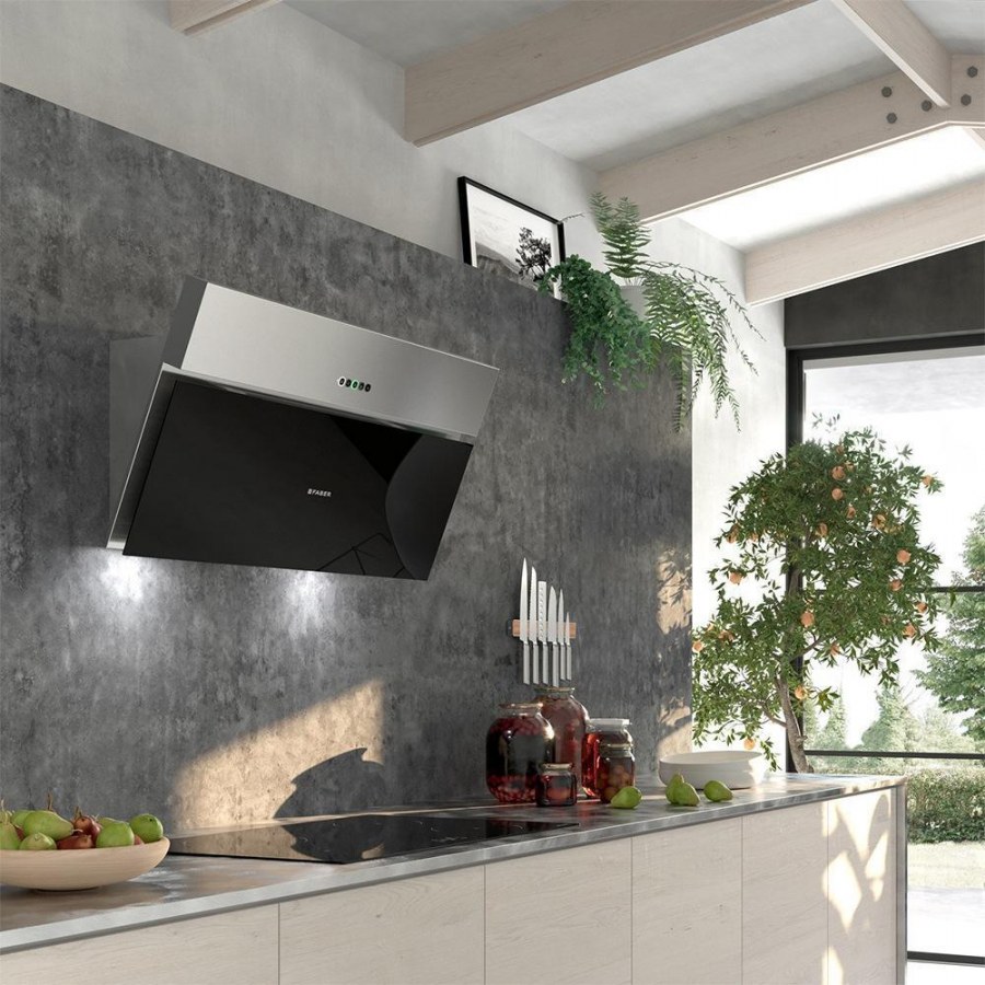 Встраиваемая вытяжка Faber Onyx-c BK Glass/x a90