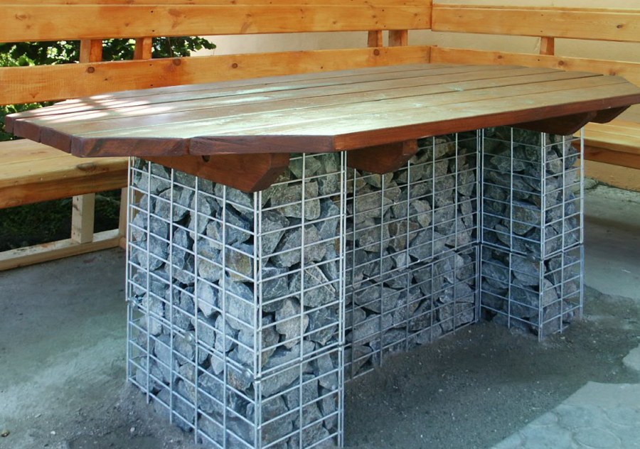 Садовая мебель из габионов