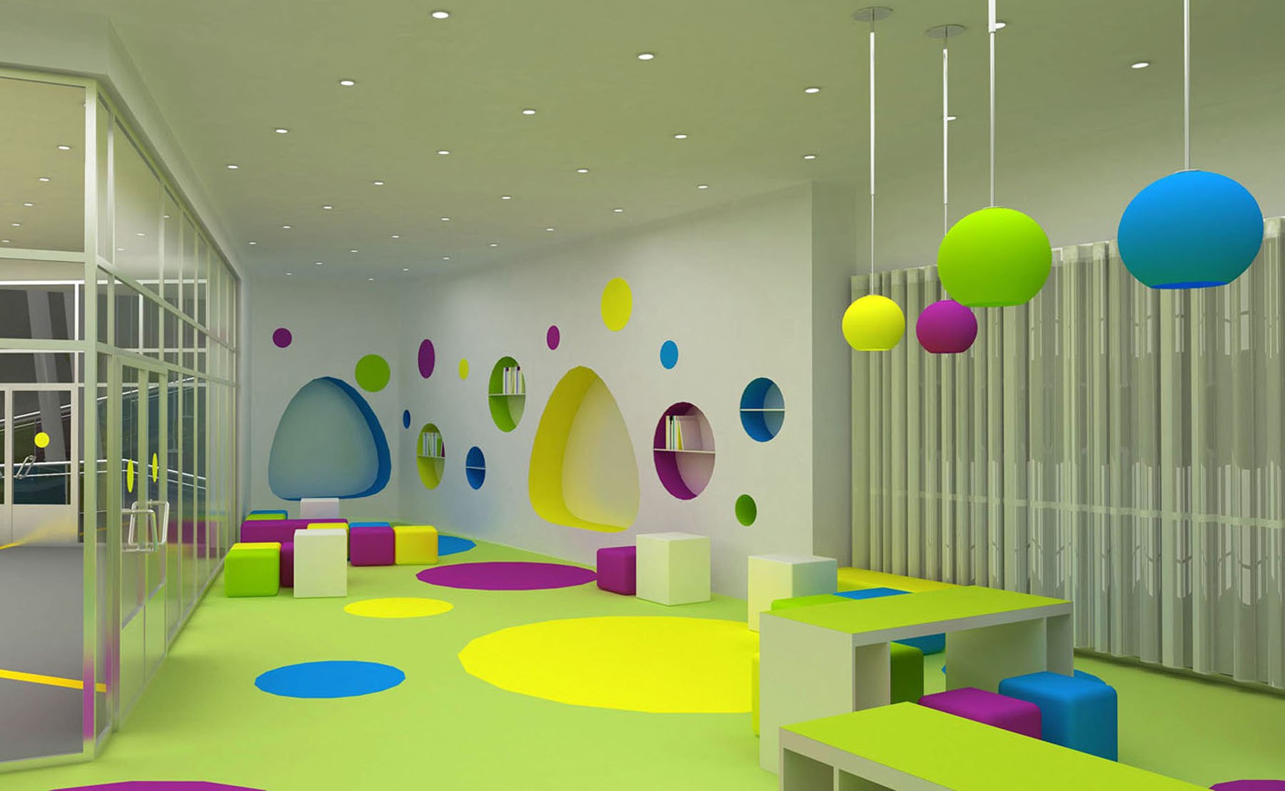 Оригинальный дизайн проект и декор интерьера детского сада
