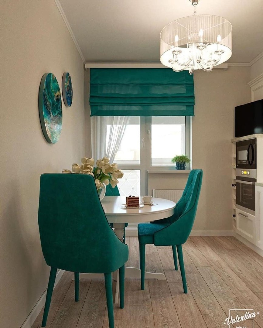 Бирюзовая кухня в интерьере