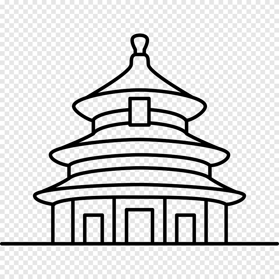 Буддистский храм нарисовать