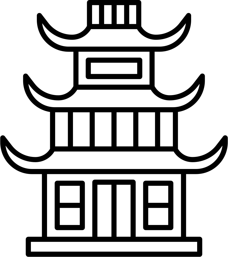 Китайский домик раскраска