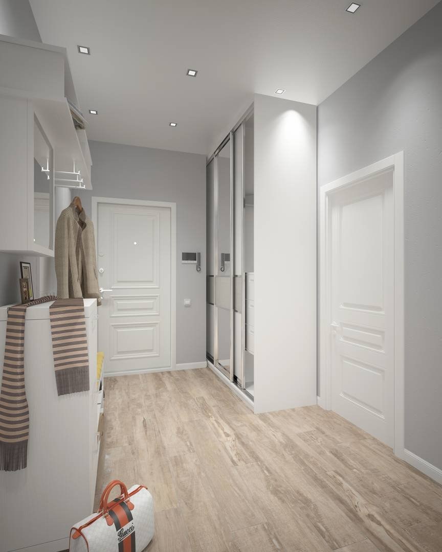 Прихожая серая с белым