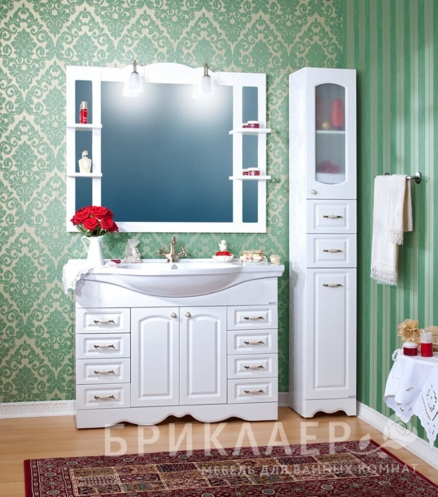 Тумба с раковиной Бриклаер Анна 120 белая