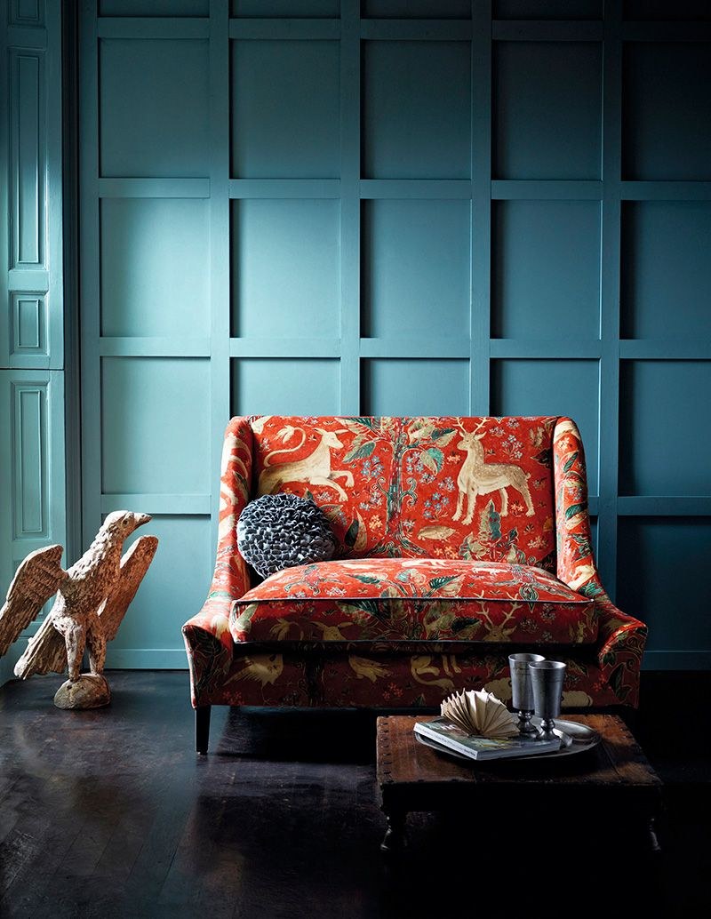 Бархатная ткань Zoffany Arden с единорогами