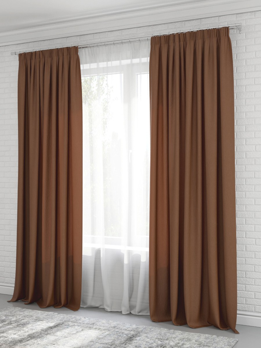 Шторы блэкаут коричневые шоколад