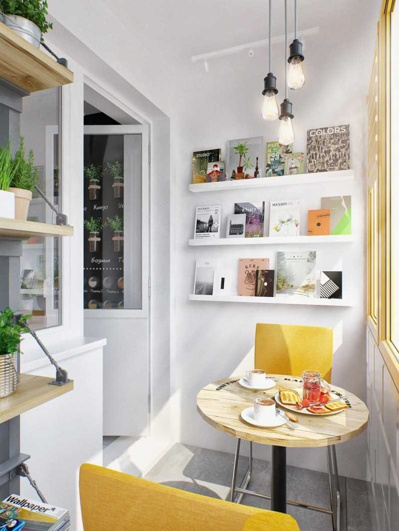Интерьеры маленьких кухонь с балконом