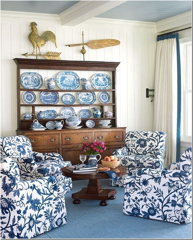 Гостиная в стиле Гжель