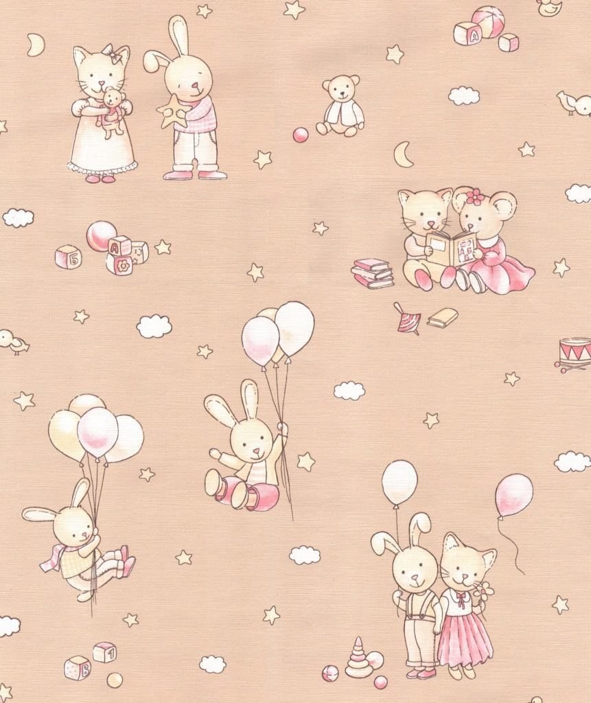 Обои флизелиновые Артекс зайки бежевые 1.06 м 10490-02