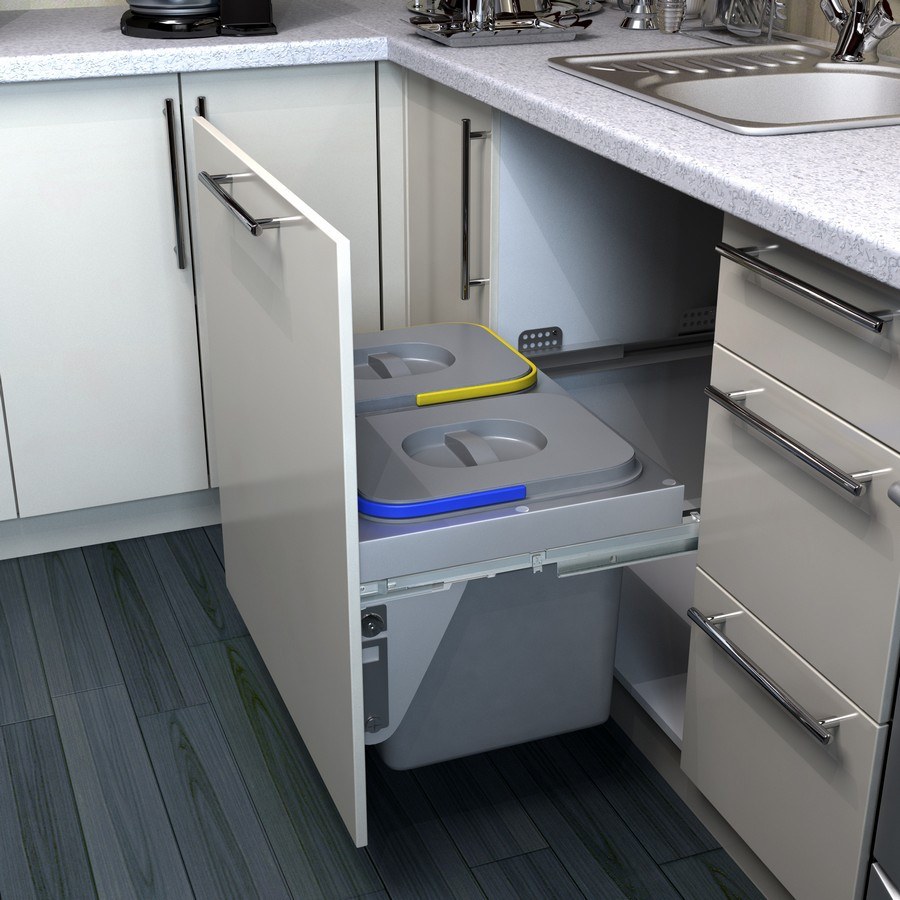 Мусорное ведро unika на выдвижной фасад 600 мм EKOTECH