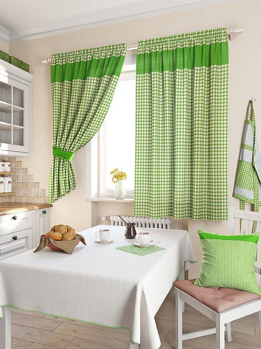 ТОМДОМ шторы зеленые