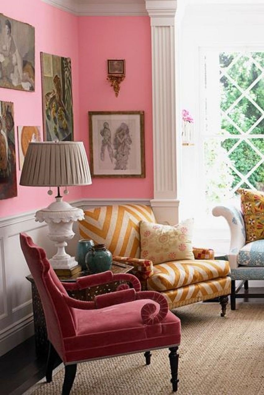 Розовый цвет в интерьере
