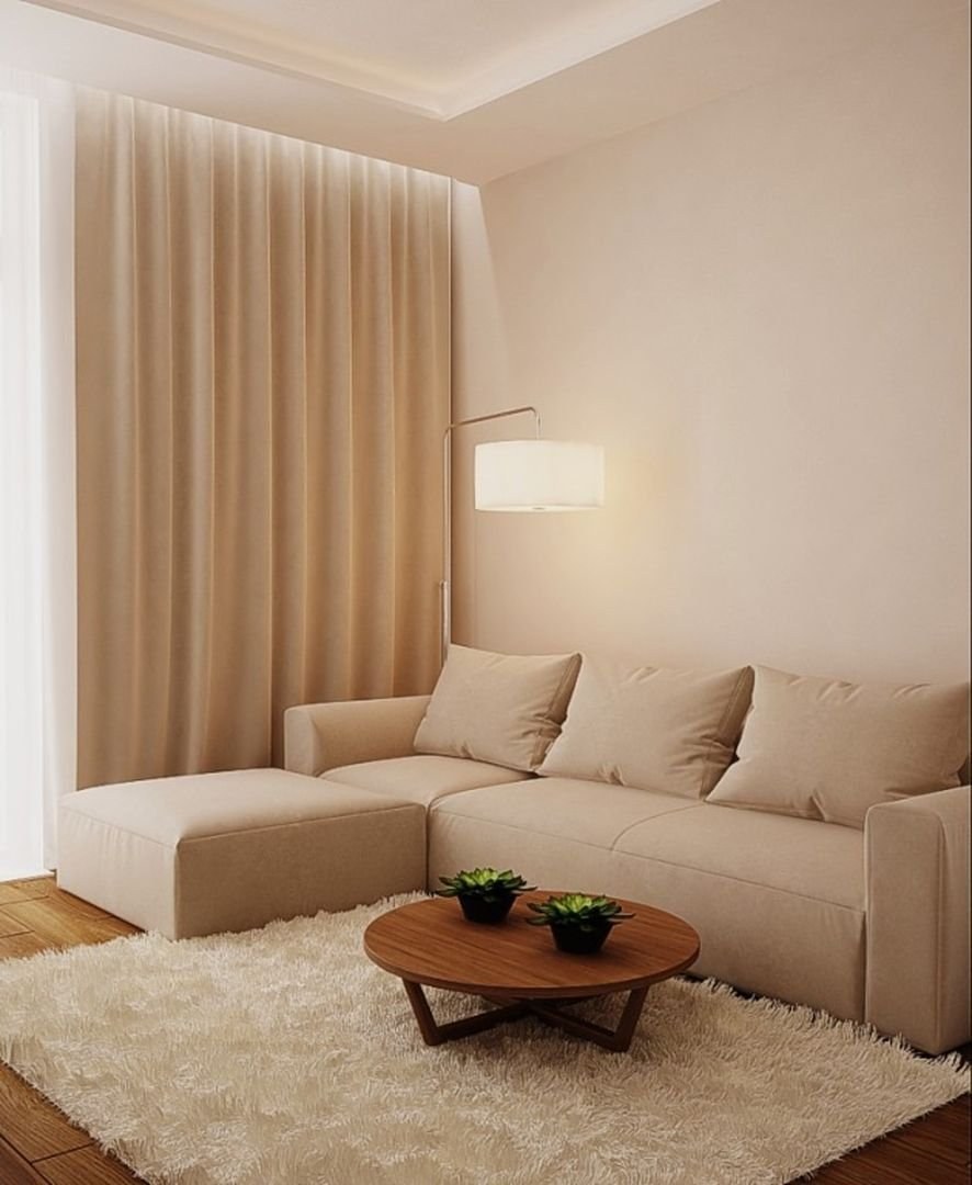 Гостиная в бежевых тонах