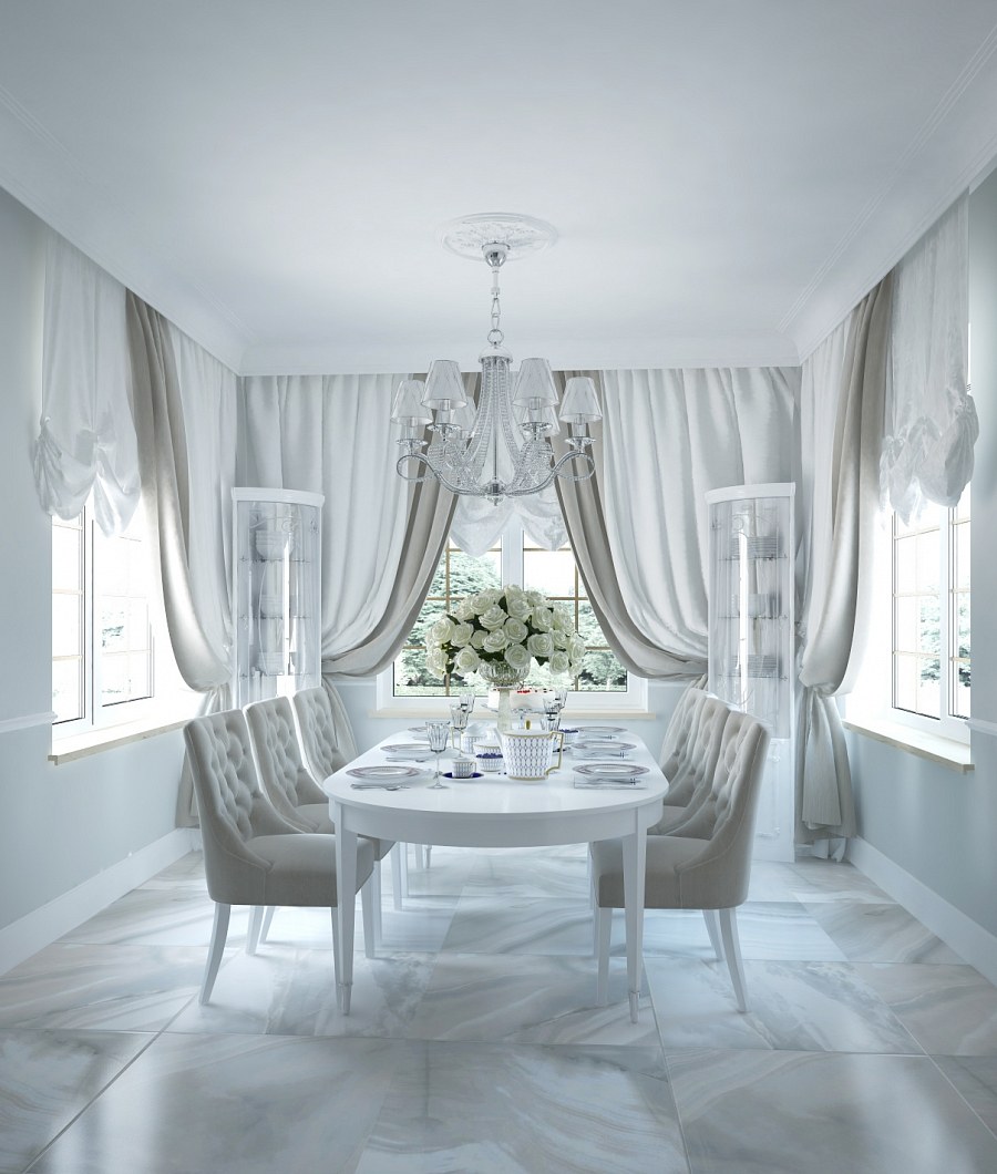 Итальянские шторы для кухни в стиле неоклассика (70 фото)