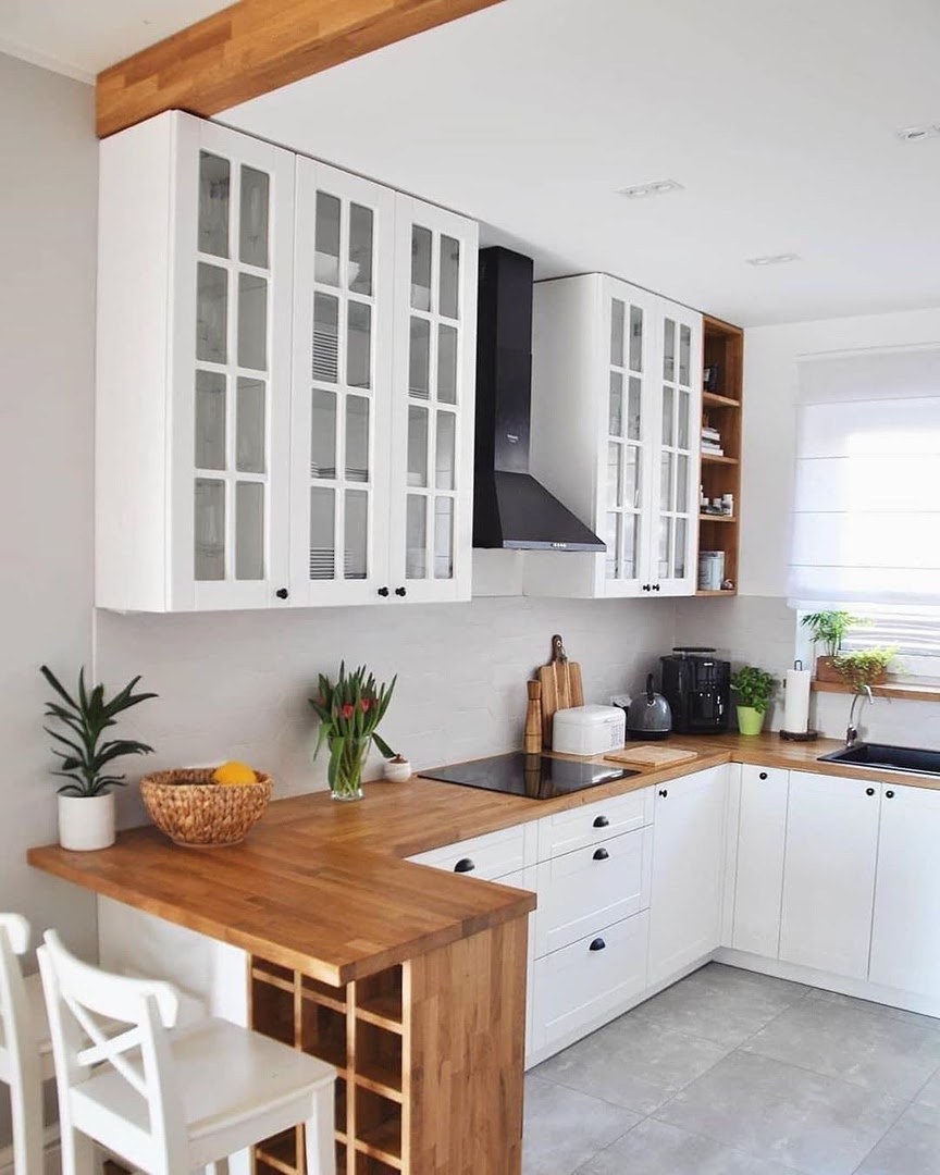 Белая кухня икеа Сканди стиль