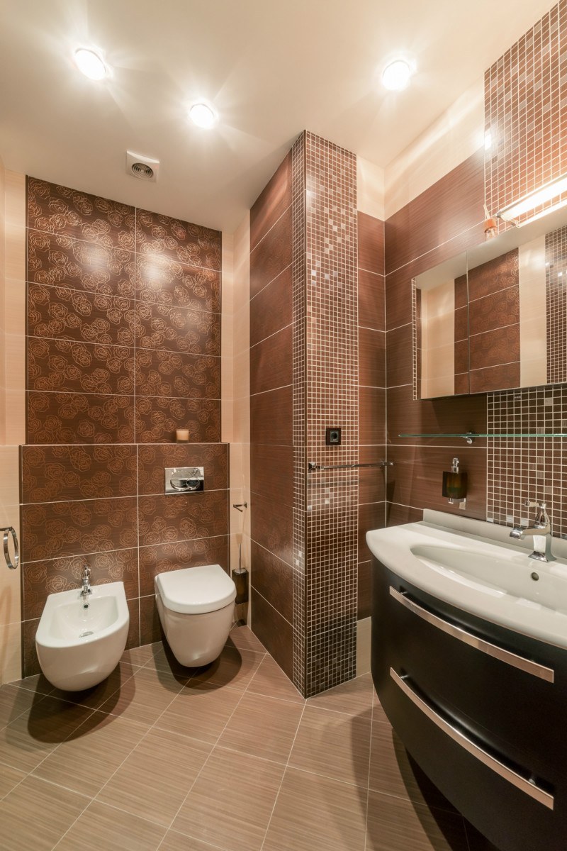 Ванная комната в кофейных тонах
