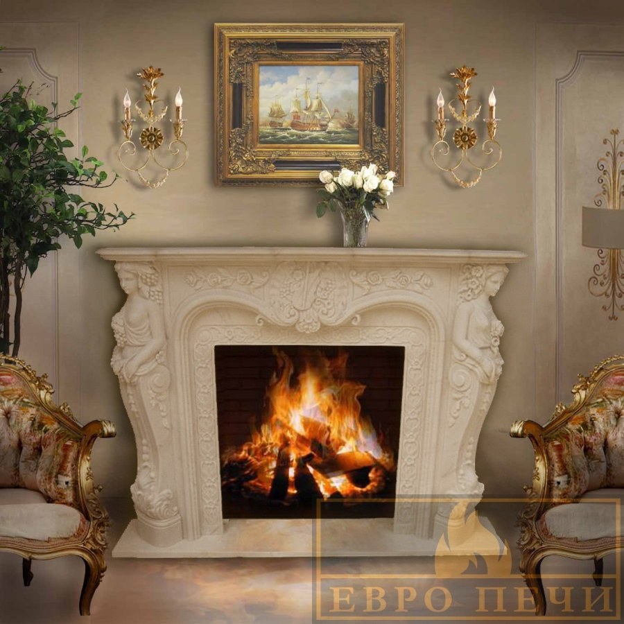 Шикарный камин из гжели в интерьере (66 фото)