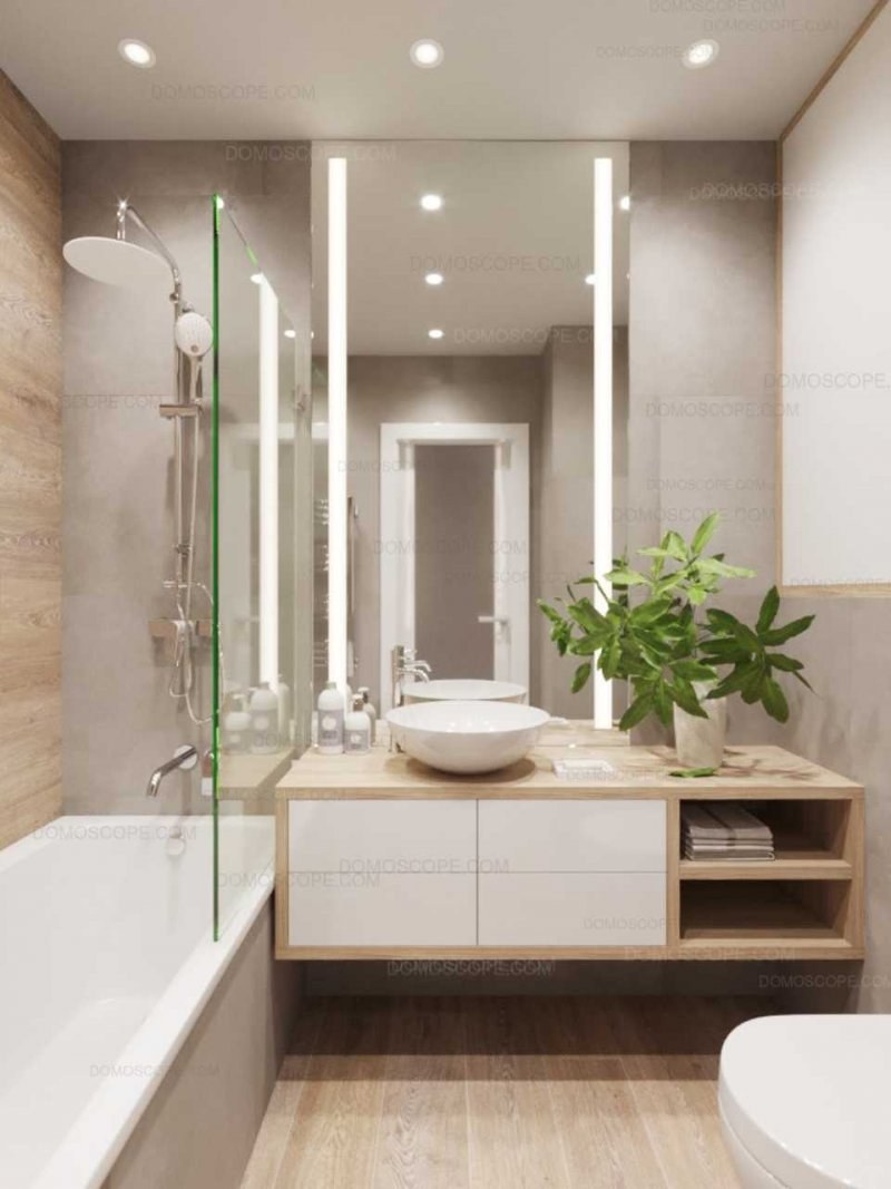 Современная маленькая ванная