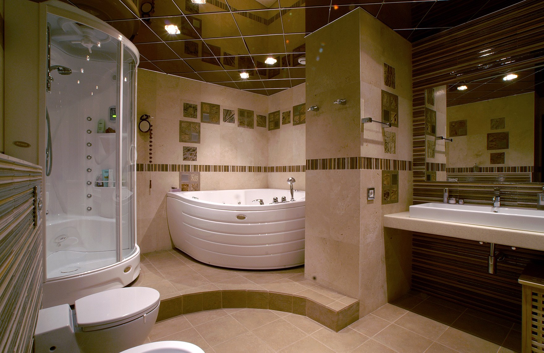 Большая угловая ванна. Ванная комната. Красивые Ванные комнаты. Ванная сугровой ванной. Совмещённый санузел с угловой ванной.