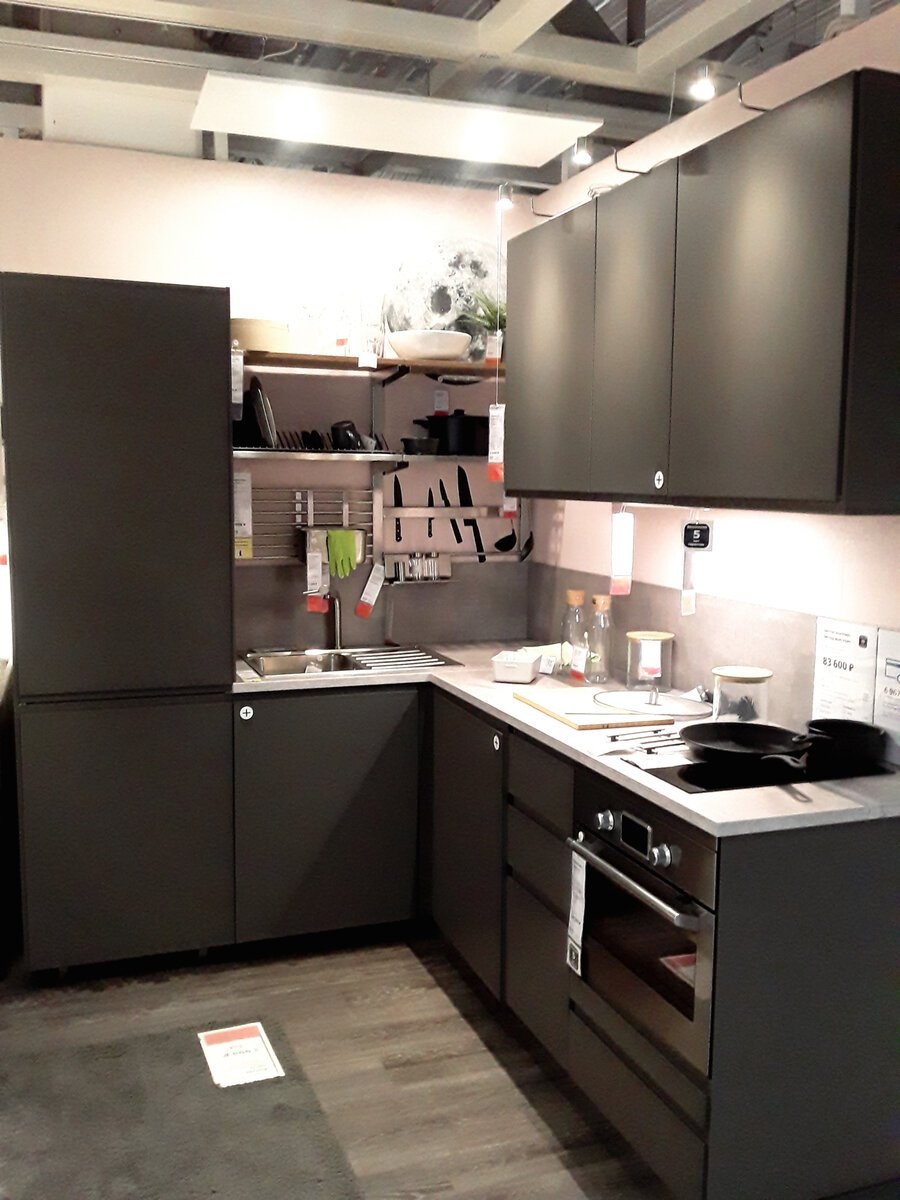 Кухня ikea КНОКСХУЛЬТ серый 491.841.87