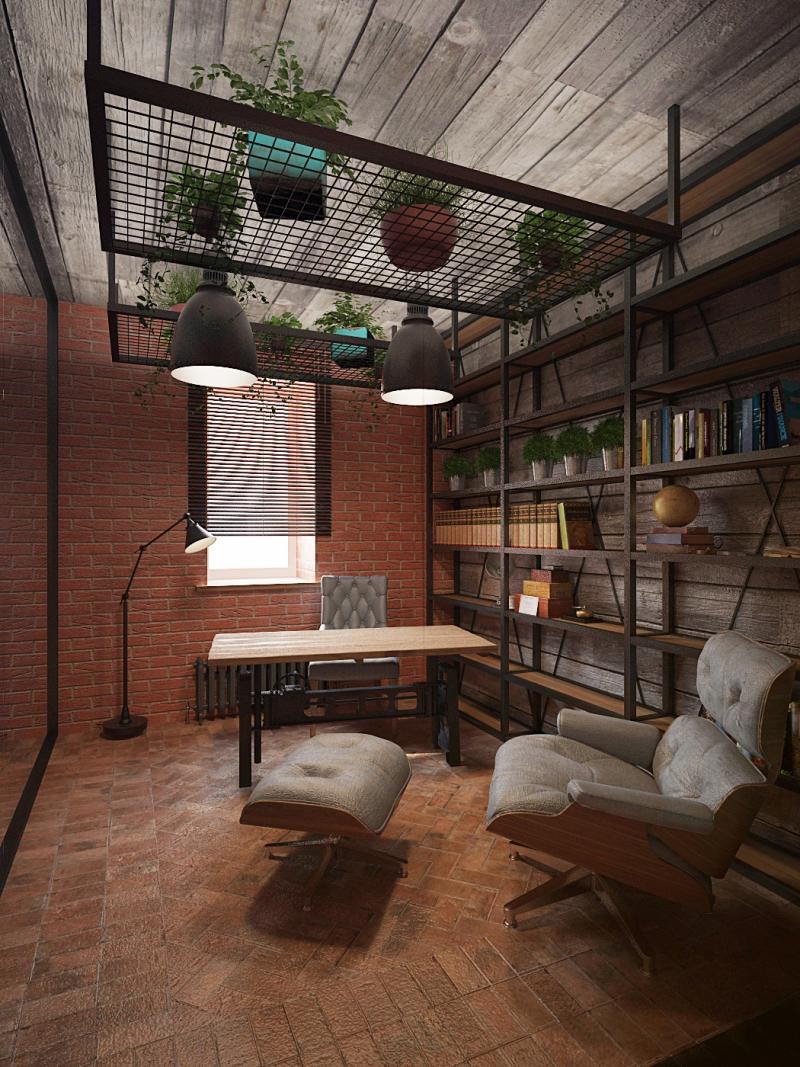 Кабинет директора в стиле лофт