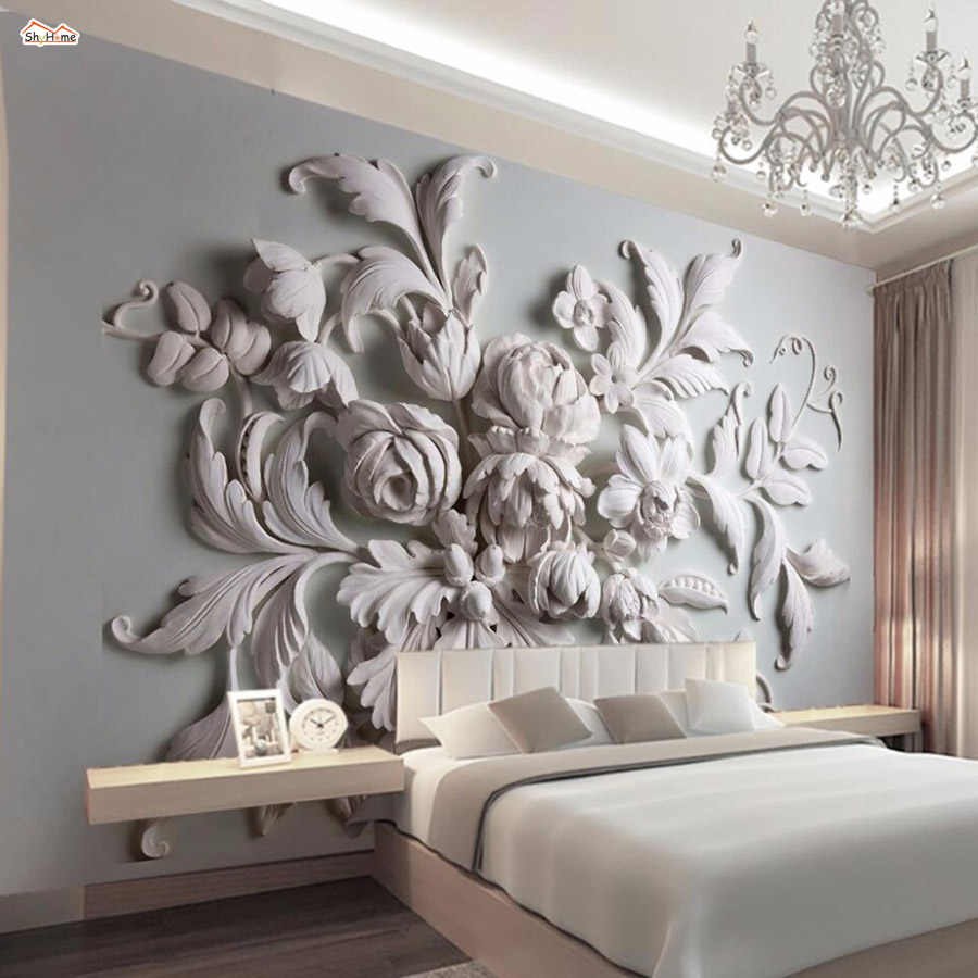3d фотообои стереоскопические в гостиной
