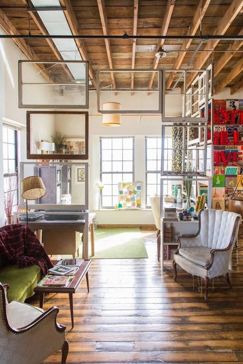 Лофт перегородки для зонирования пространства в комнате