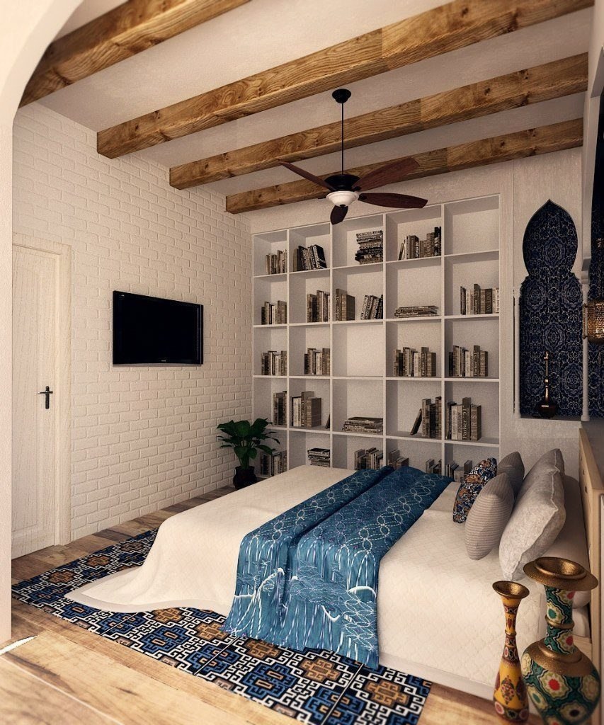 Спальня в средиземноморском стиле олива