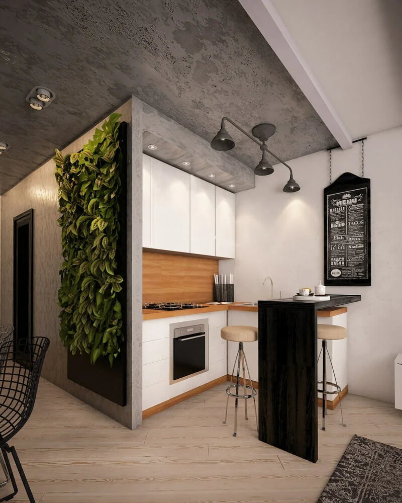 Кухня гостинная 20кв м лофт