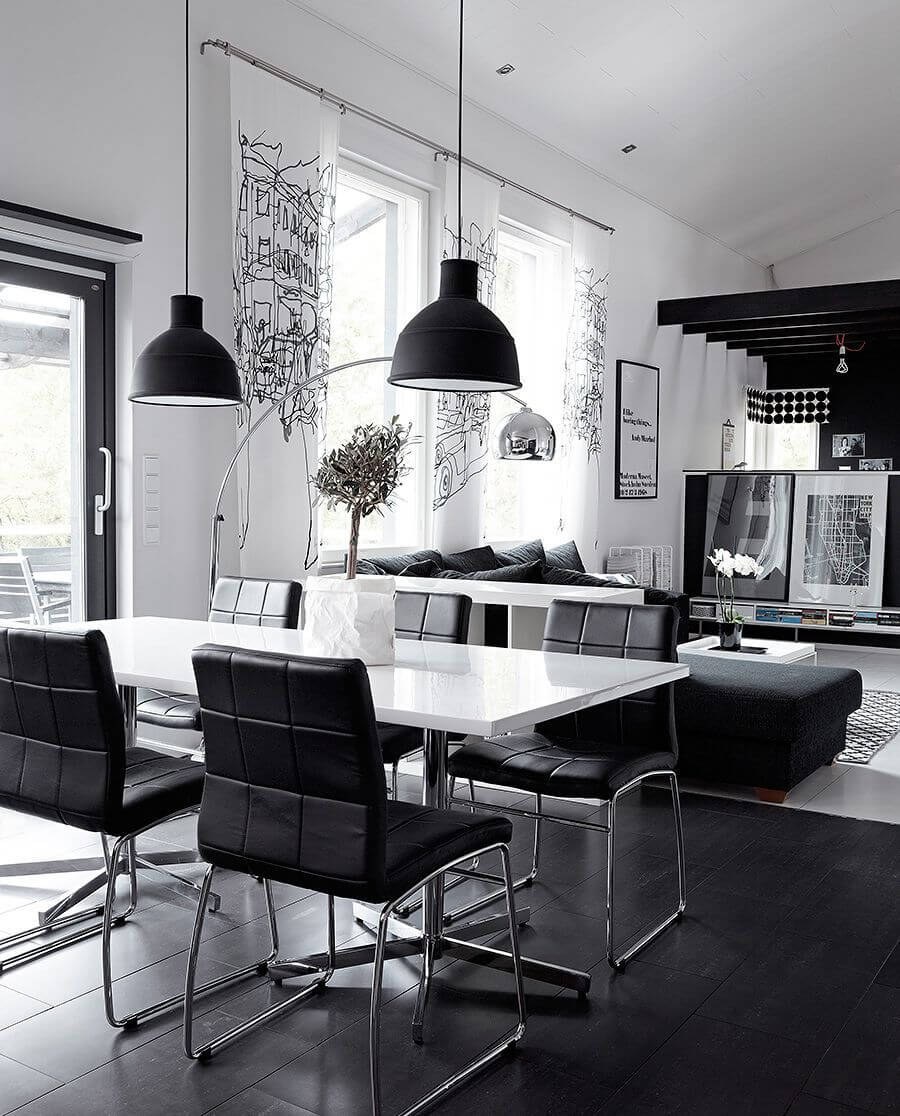Квартира в черно белом стиле