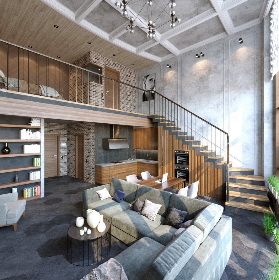 Двухэтажный лофт