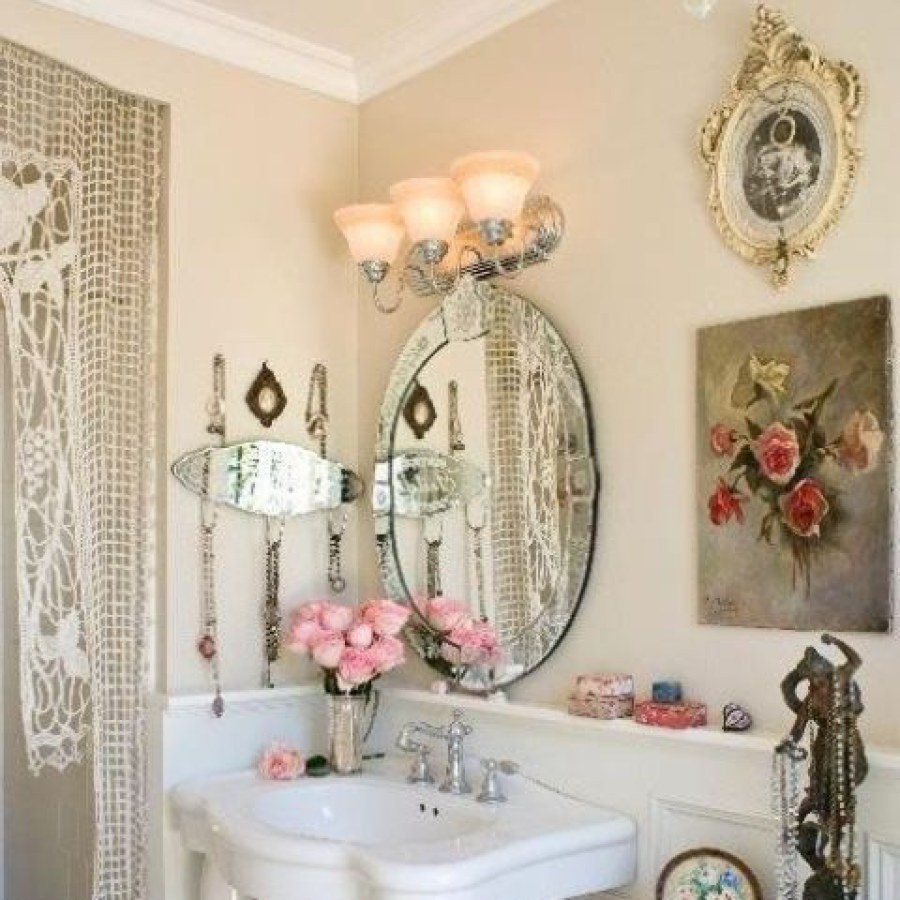 Шебби шик в интерьере ванной (69 фото)