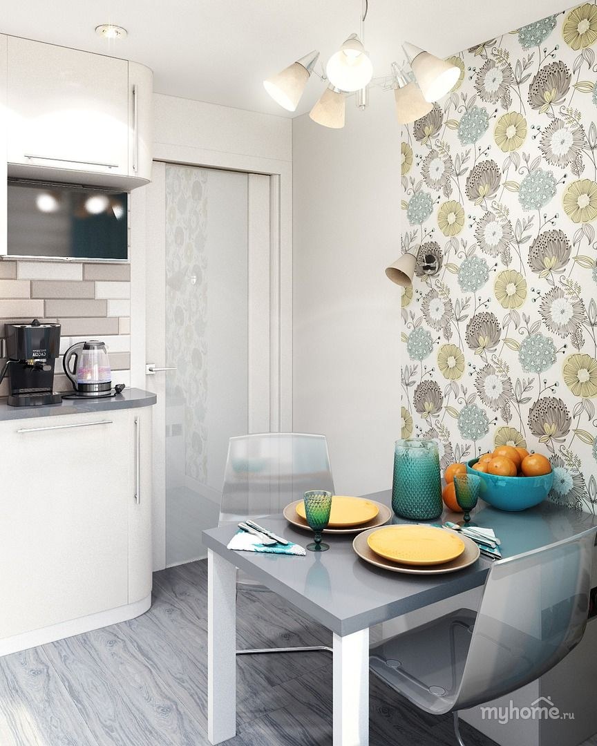 Комбинированные обои для кухни