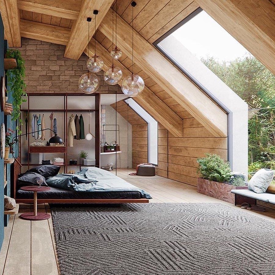Зонирование мансарды в деревянном доме дизайн (73 фото)