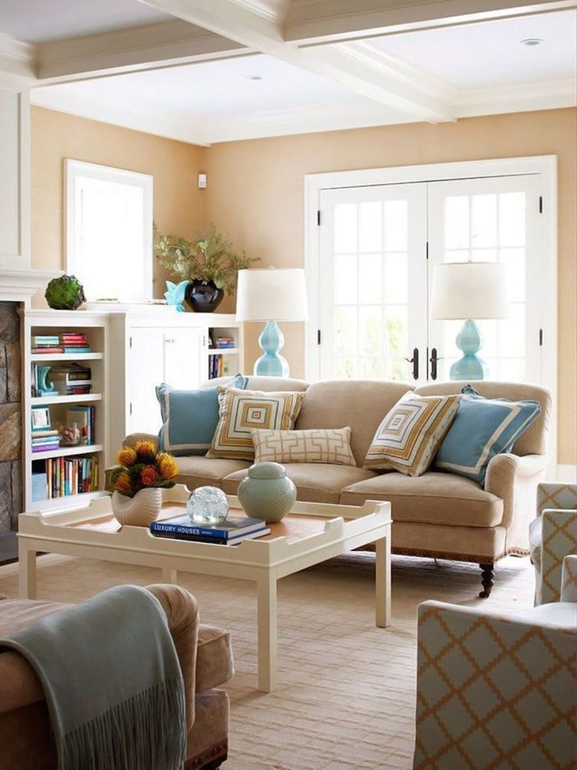 Бежевые стены в интерьере