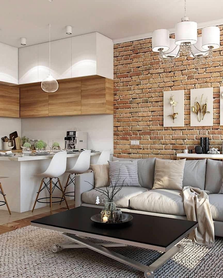 Кухня гостиная лофт