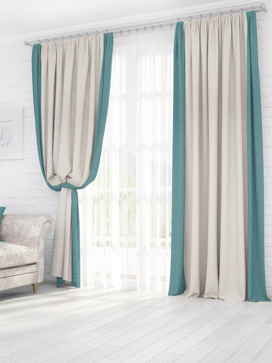 Комплект штор Параскева Маргарита 1 270х400см, бирюзовый