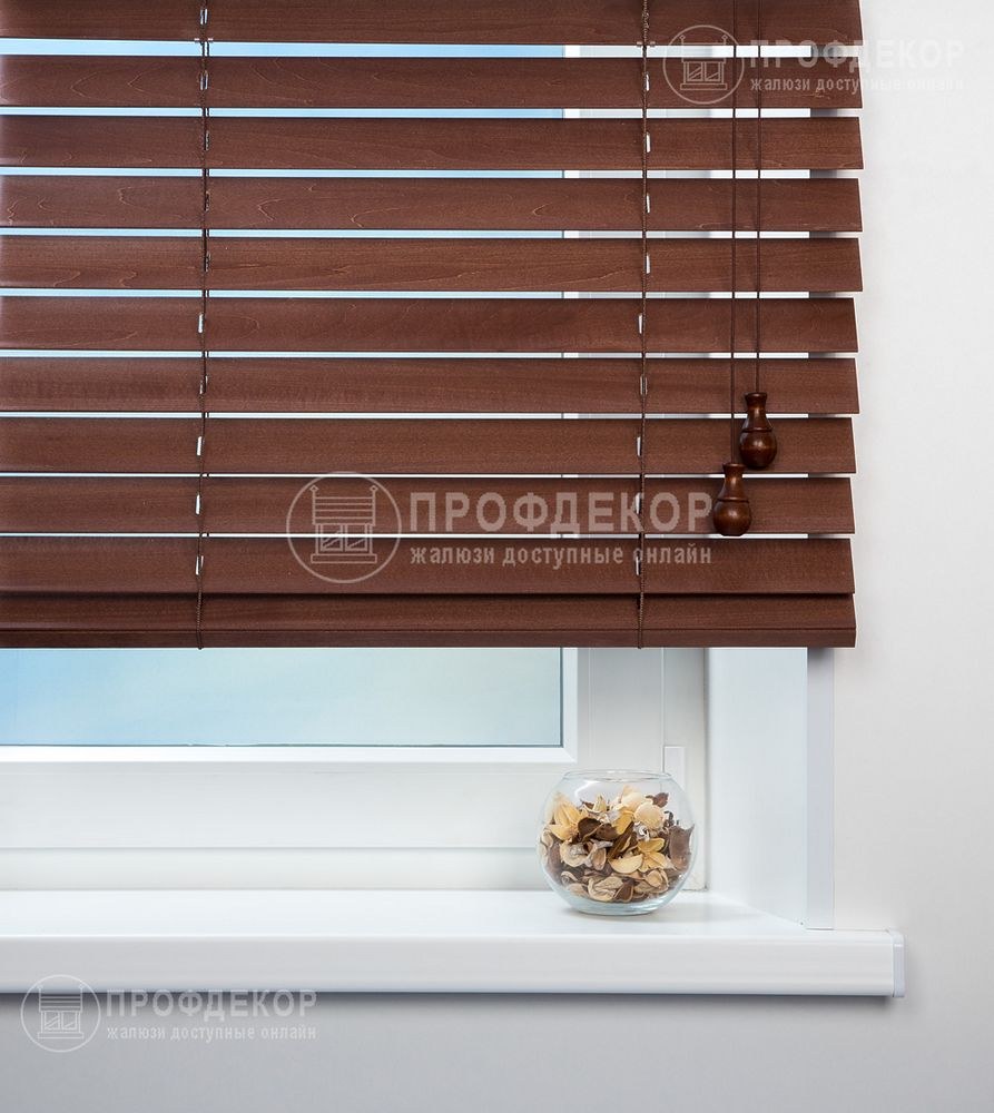 Деревянные жалюзи ламель 50мм. Гранд система