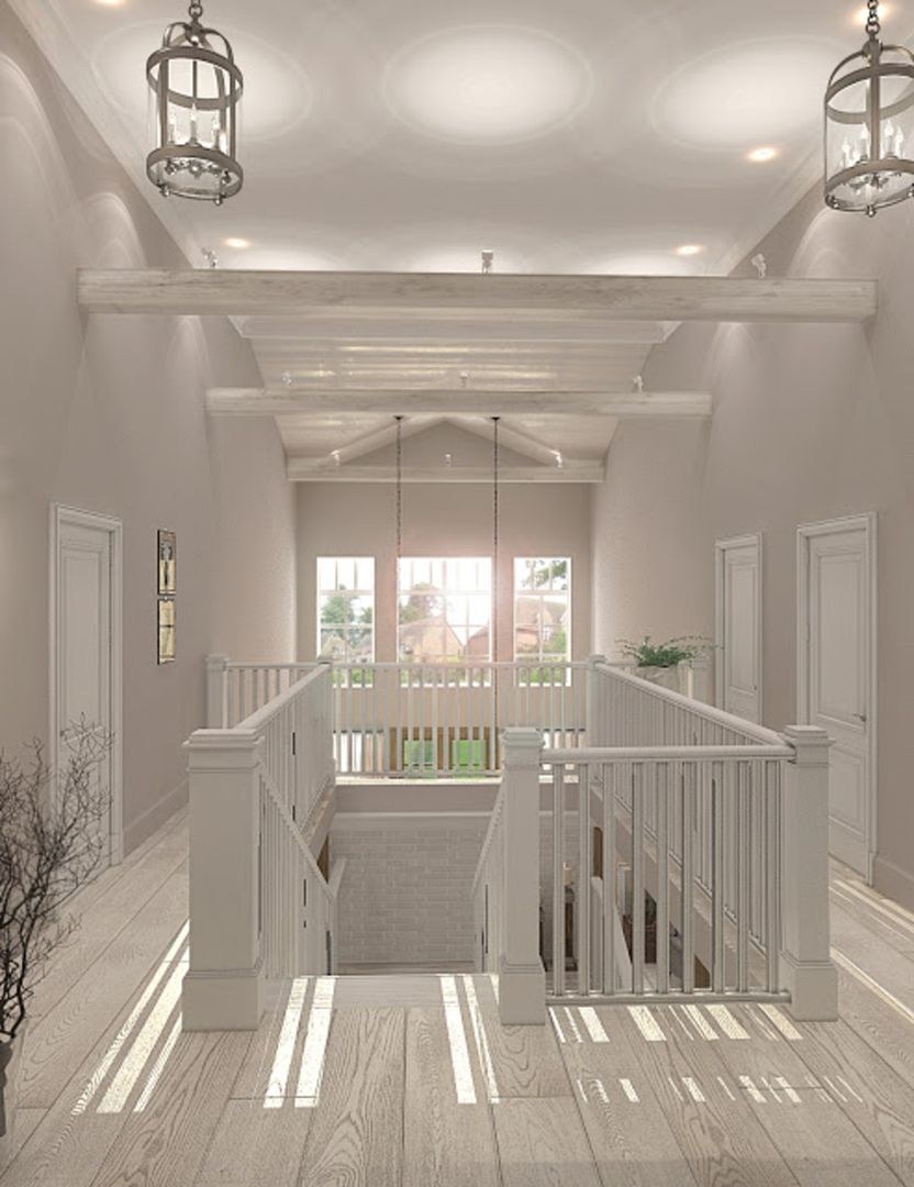 Холл второго этажа в частном доме