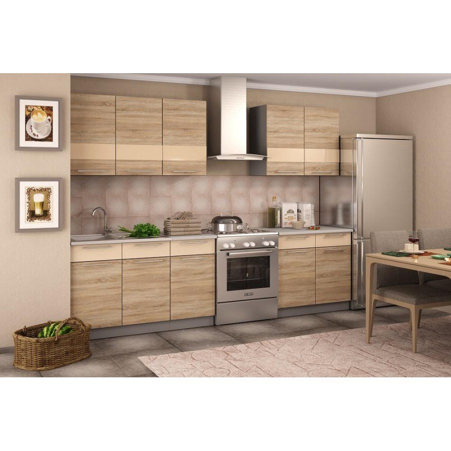 Анастасия кухня (дуб сонома/белый глянец)