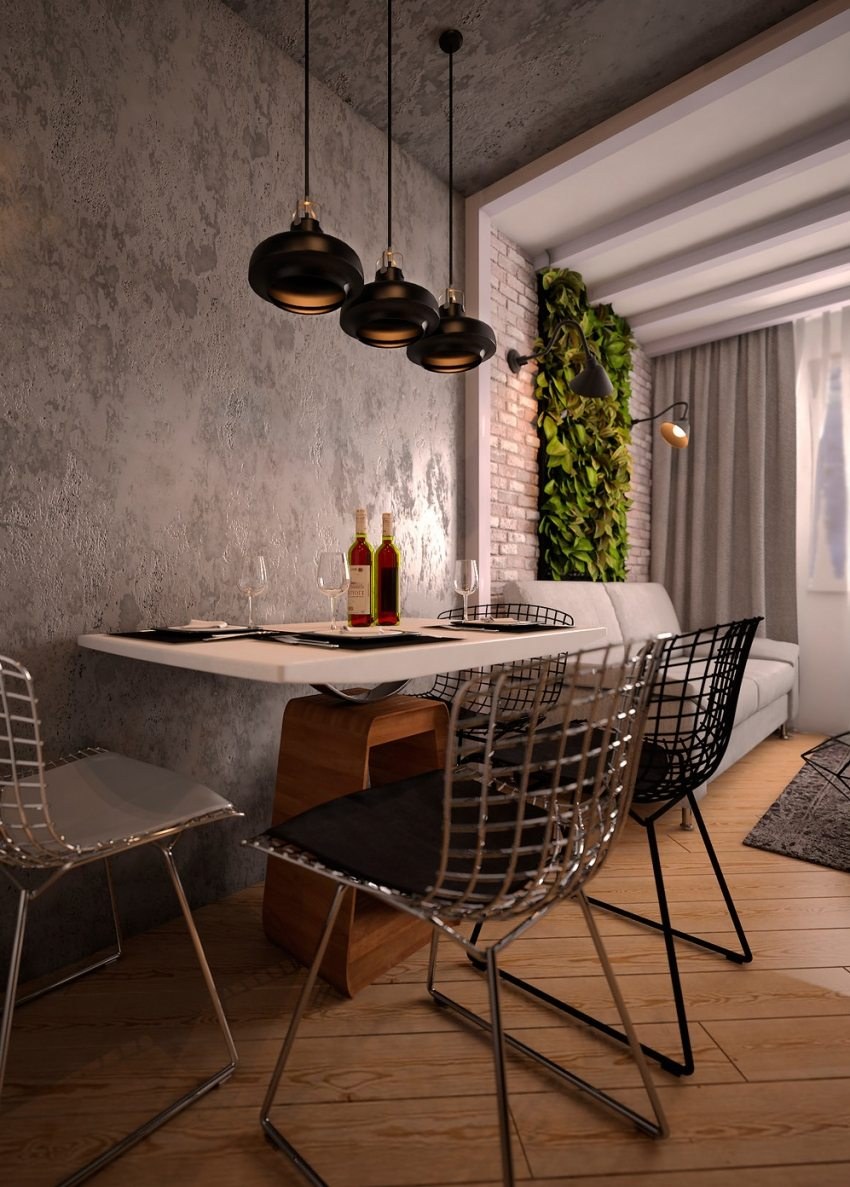 Фактурная штукатурка на кухне