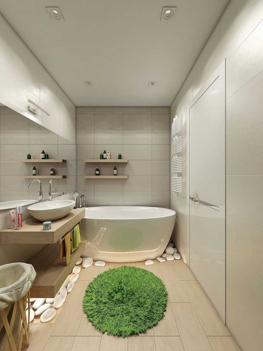 ванная комната прямоугольная дизайн совмещенной с туалетом