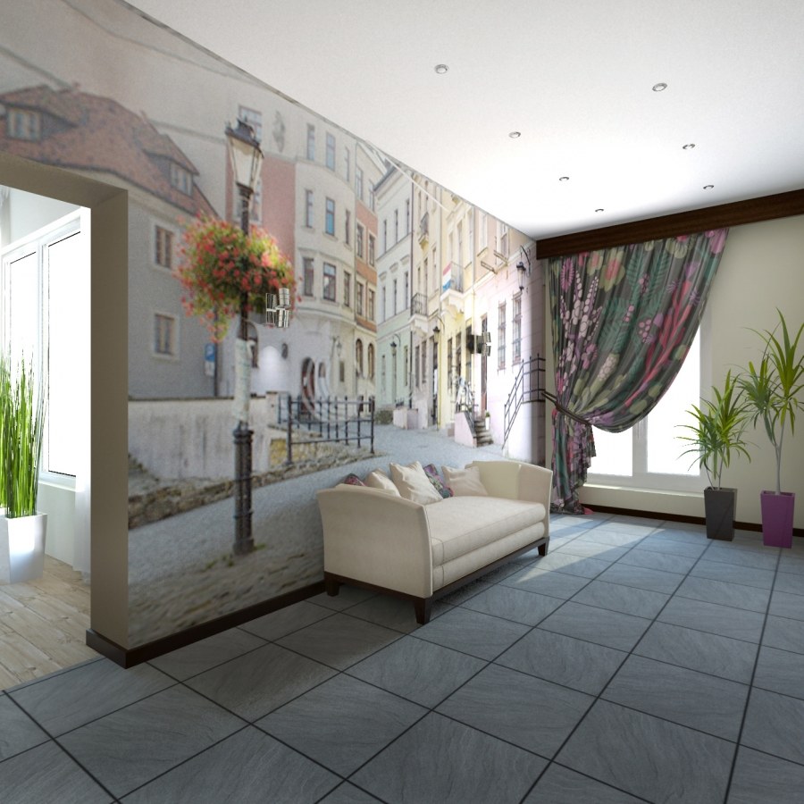 Фрески в интерьере гостиной