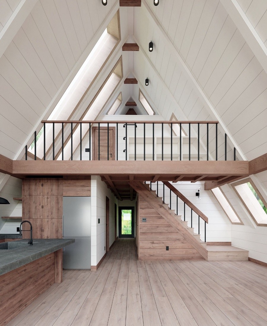 Интерьер мансарды