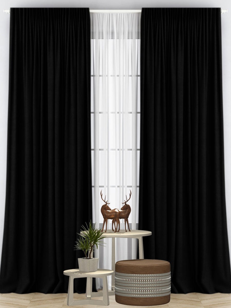 Портьера милиса блэкаут 265х200см, черный