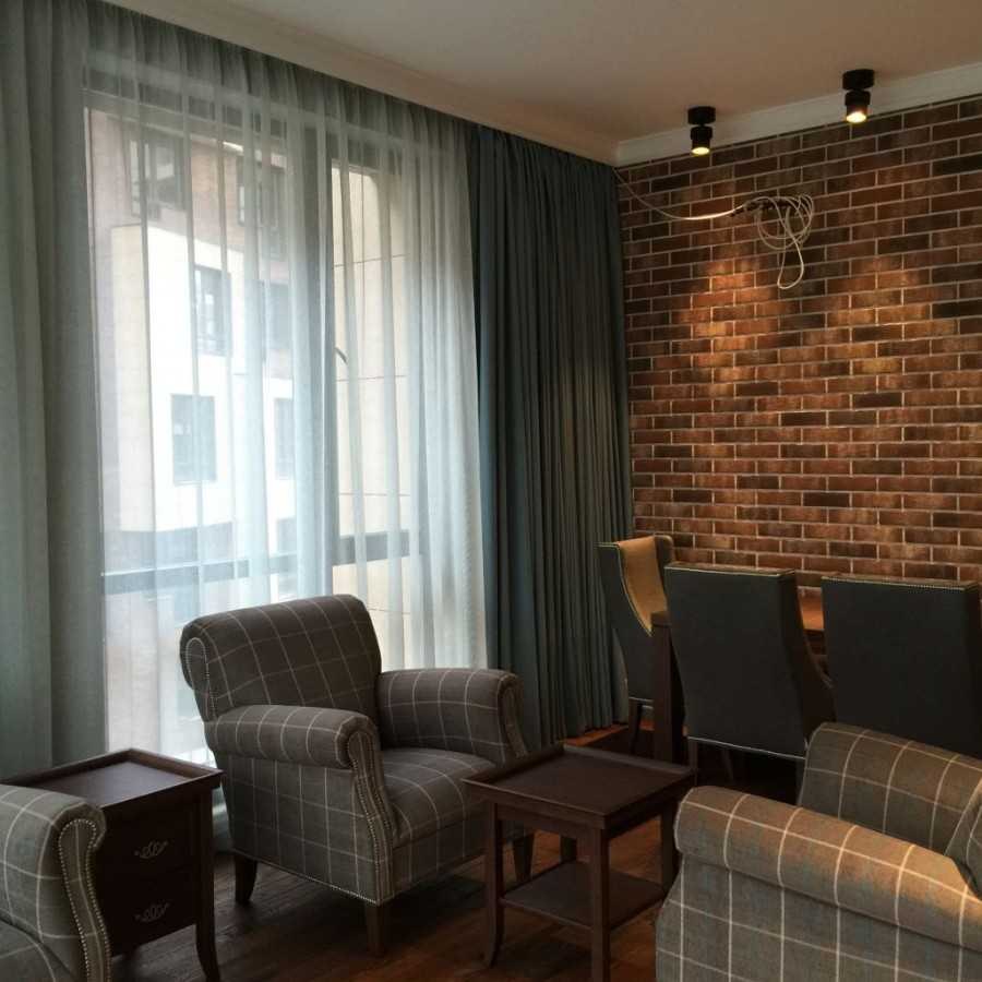 Кухня гостиная шторы лофт