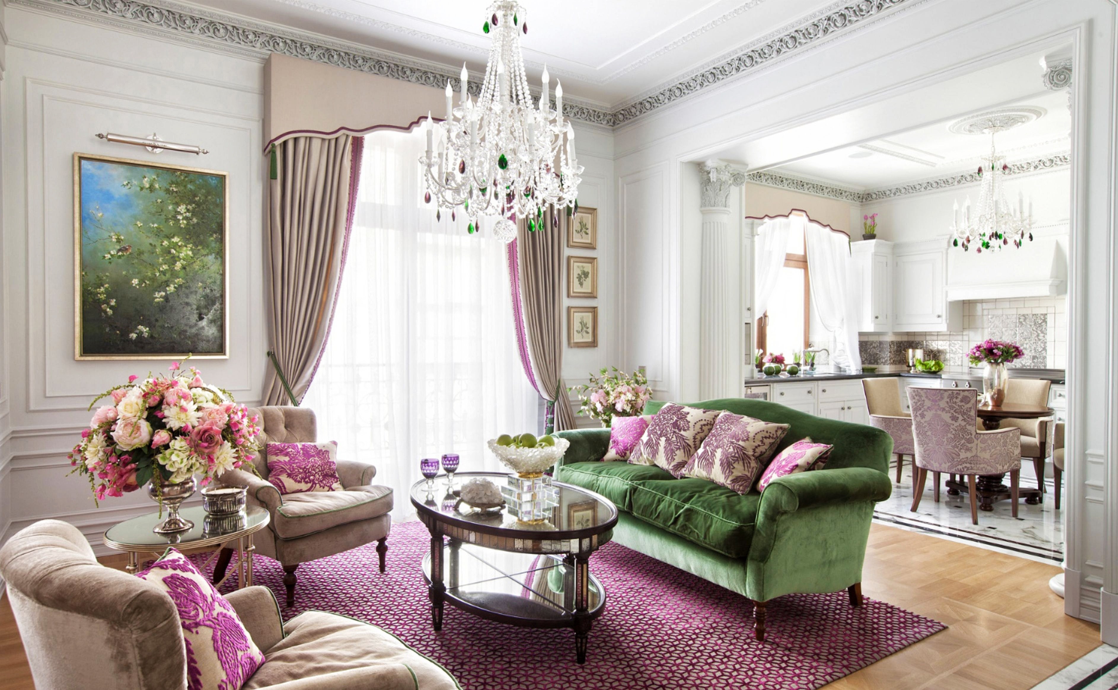 Розово зеленый интерьер. Люстра подвесная 2157-8p. Классический стиль в интерьере. Гостиная в классическом стиле. Красивые интерьеры гостиной в классическом стиле.