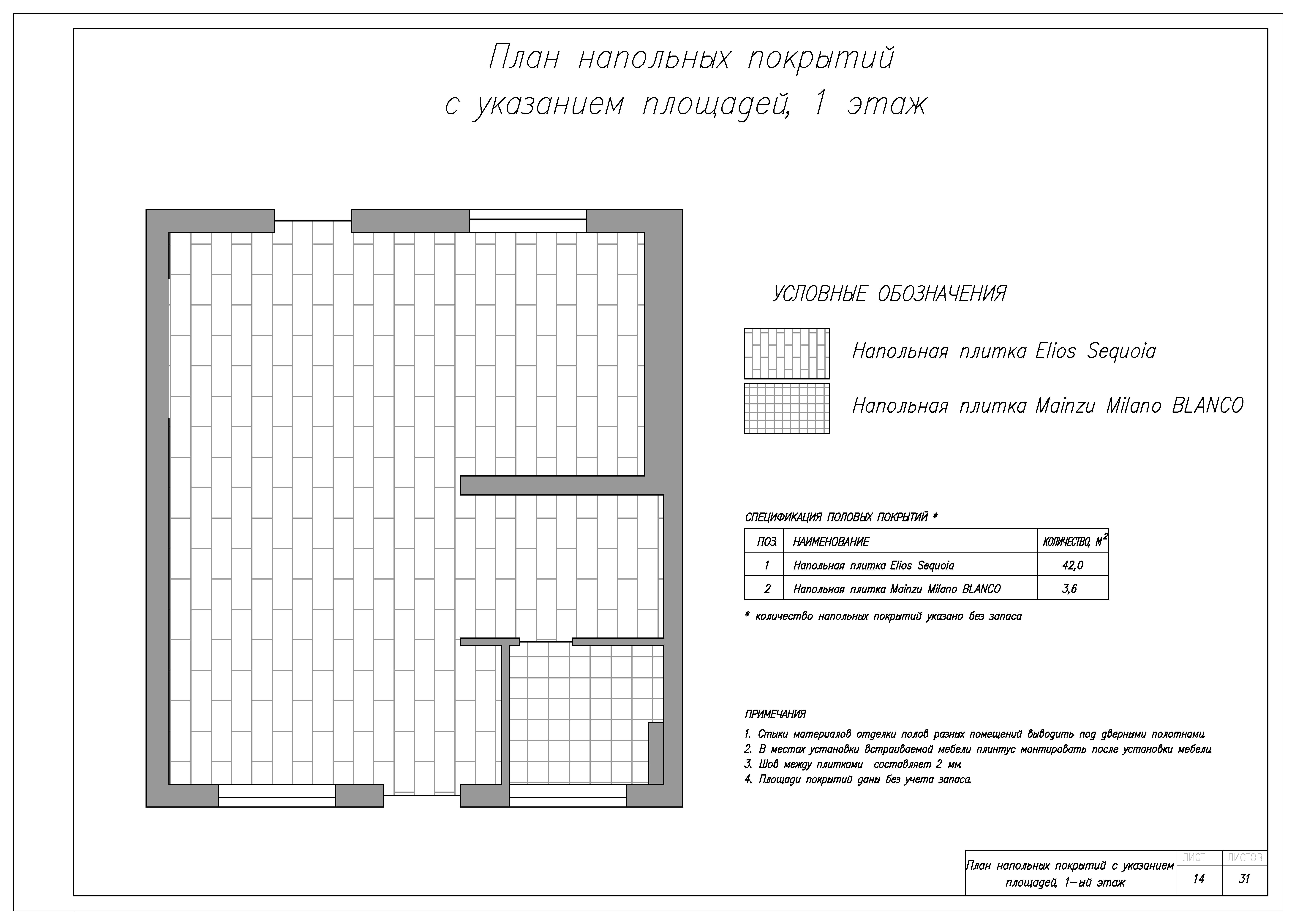 План отделки стен в архикаде